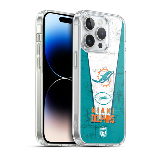 NFL Miami Dolphins Logo Art Banner Soft Gel Case for Apple iPhone 14 Pro & MagSafe