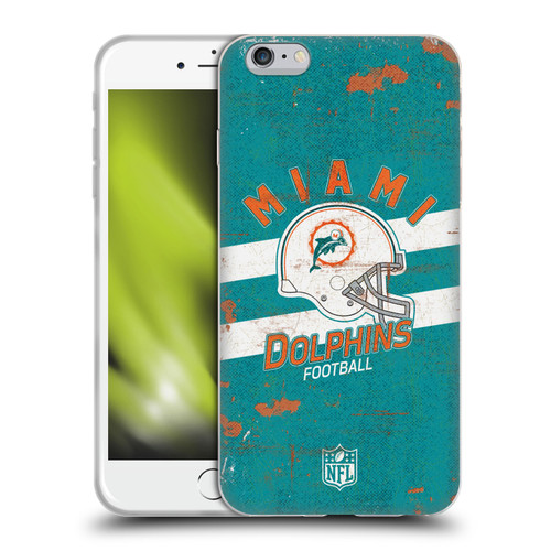 NFL Miami Dolphins Logo Art Helmet Distressed Soft Gel Case for Apple iPhone 6 Plus / iPhone 6s Plus