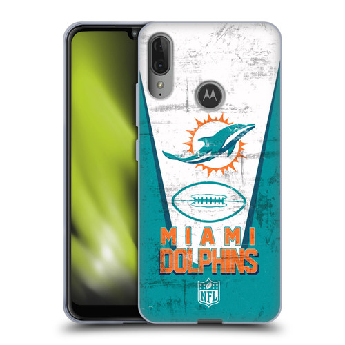 NFL Miami Dolphins Logo Art Banner Soft Gel Case for Motorola Moto E6 Plus