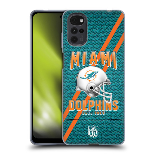 NFL Miami Dolphins Logo Art Football Stripes Soft Gel Case for Motorola Moto G22