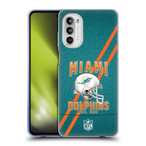 NFL Miami Dolphins Logo Art Football Stripes Soft Gel Case for Motorola Moto G52