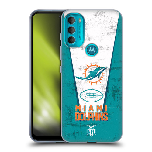 NFL Miami Dolphins Logo Art Banner Soft Gel Case for Motorola Moto G71 5G