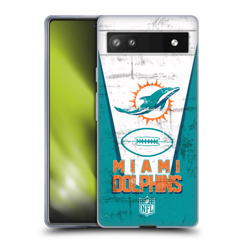 NFL Miami Dolphins Logo Art Banner Soft Gel Case for Google Pixel 6a