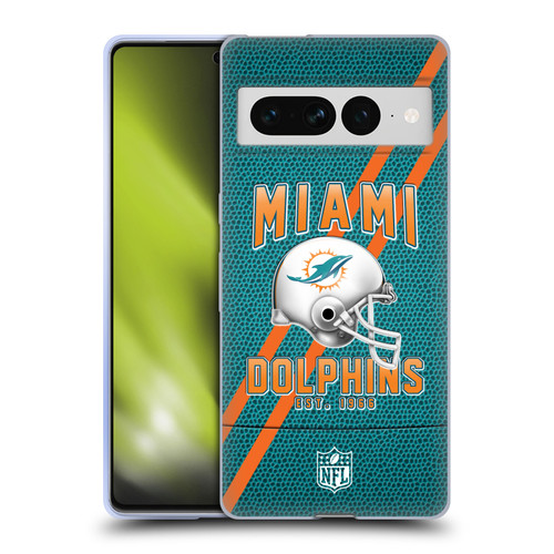 NFL Miami Dolphins Logo Art Football Stripes Soft Gel Case for Google Pixel 7 Pro