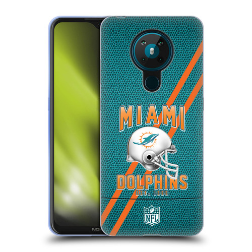NFL Miami Dolphins Logo Art Football Stripes Soft Gel Case for Nokia 5.3