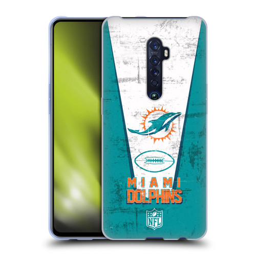 NFL Miami Dolphins Logo Art Banner Soft Gel Case for OPPO Reno 2