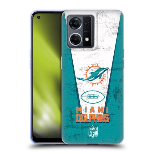 NFL Miami Dolphins Logo Art Banner Soft Gel Case for OPPO Reno8 4G