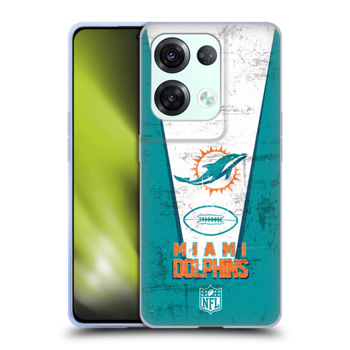 NFL Miami Dolphins Logo Art Banner Soft Gel Case for OPPO Reno8 Pro