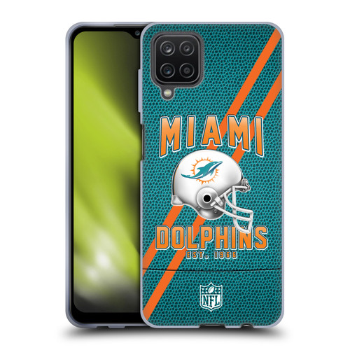 NFL Miami Dolphins Logo Art Football Stripes Soft Gel Case for Samsung Galaxy A12 (2020) NFL Miami Dolphins Logo Art Football Stripes Soft Gel Case for Samsung Galaxy A12 (2020)