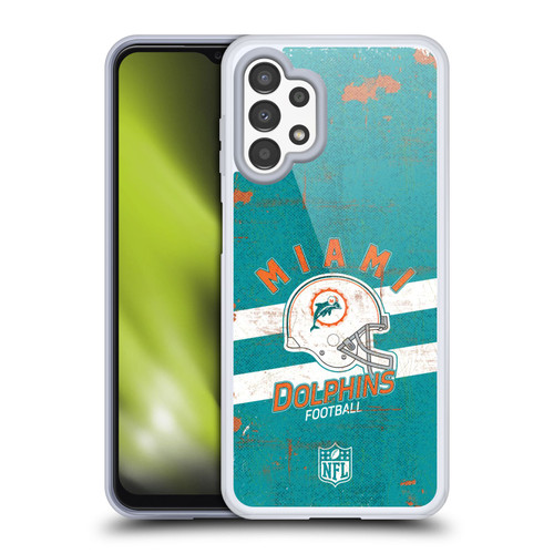 NFL Miami Dolphins Logo Art Helmet Distressed Soft Gel Case for Samsung Galaxy A13 (2022)