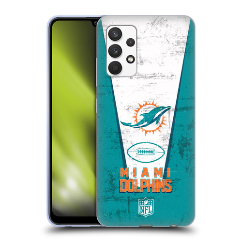 NFL Miami Dolphins Logo Art Banner Soft Gel Case for Samsung Galaxy A32 (2021)
