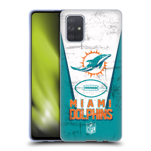 NFL Miami Dolphins Logo Art Banner Soft Gel Case for Samsung Galaxy A71 (2019)