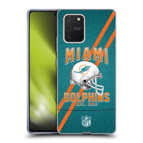 NFL Miami Dolphins Logo Art Football Stripes Soft Gel Case for Samsung Galaxy S10 Lite