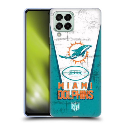 NFL Miami Dolphins Logo Art Banner Soft Gel Case for Samsung Galaxy M53 (2022)
