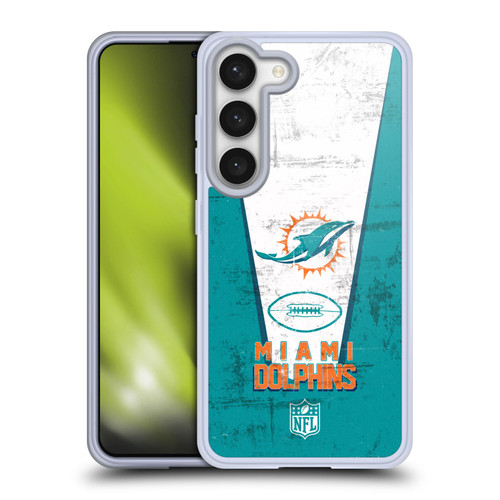 NFL Miami Dolphins Logo Art Banner Soft Gel Case for Samsung Galaxy S23 5G