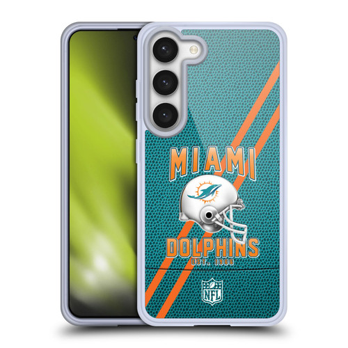 NFL Miami Dolphins Logo Art Football Stripes Soft Gel Case for Samsung Galaxy S23 5G