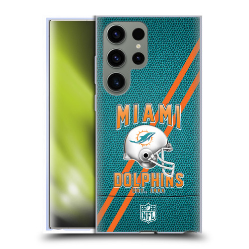 NFL Miami Dolphins Logo Art Football Stripes Soft Gel Case for Samsung Galaxy S23 Ultra 5G