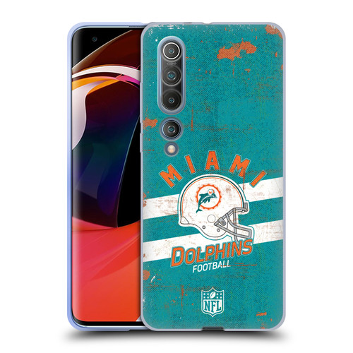 NFL Miami Dolphins Logo Art Helmet Distressed Soft Gel Case for Xiaomi Mi 10 5G / Mi 10 Pro 5G