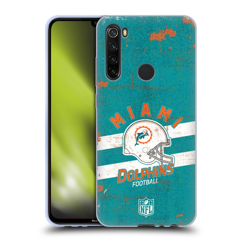 NFL Miami Dolphins Logo Art Helmet Distressed Soft Gel Case for Xiaomi Redmi Note 8T