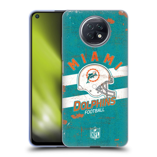NFL Miami Dolphins Logo Art Helmet Distressed Soft Gel Case for Xiaomi Redmi Note 9T 5G