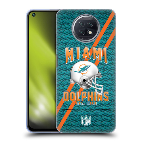 NFL Miami Dolphins Logo Art Football Stripes Soft Gel Case for Xiaomi Redmi Note 9T 5G