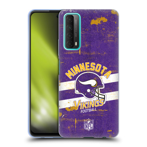 NFL Minnesota Vikings Logo Art Helmet Distressed Soft Gel Case for Huawei P Smart (2021)