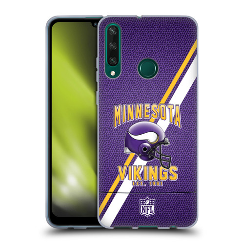 NFL Minnesota Vikings Logo Art Football Stripes Soft Gel Case for Huawei Y6p