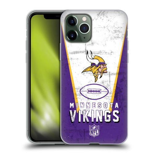 NFL Minnesota Vikings Logo Art Banner Soft Gel Case for Apple iPhone 11 Pro