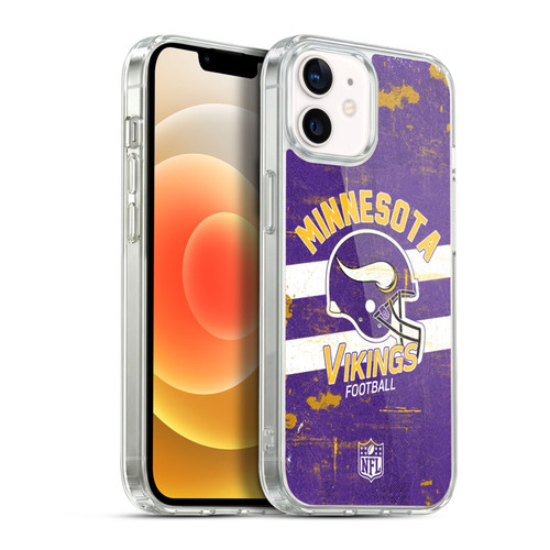 NFL Minnesota Vikings Logo Art Helmet Distressed Soft Gel Case for Apple iPhone 12 / iPhone 12 Pro & MagSafe