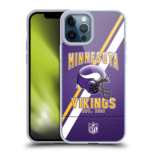 NFL Minnesota Vikings Logo Art Football Stripes Soft Gel Case for Apple iPhone 12 Pro Max