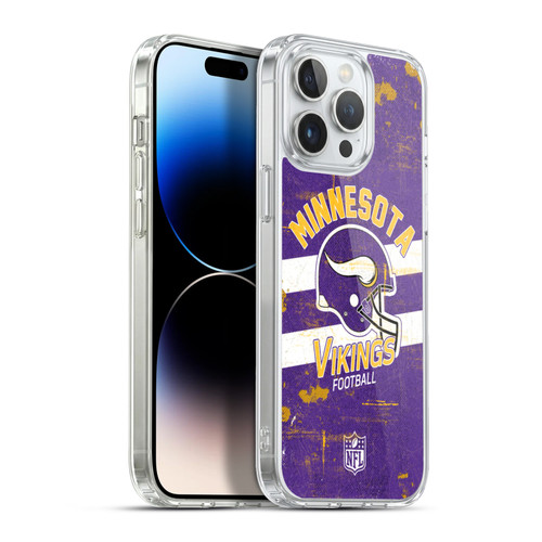 NFL Minnesota Vikings Logo Art Helmet Distressed Soft Gel Case for Apple iPhone 13 Pro Max & MagSafe