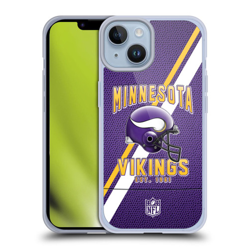 NFL Minnesota Vikings Logo Art Football Stripes Soft Gel Case for Apple iPhone 14
