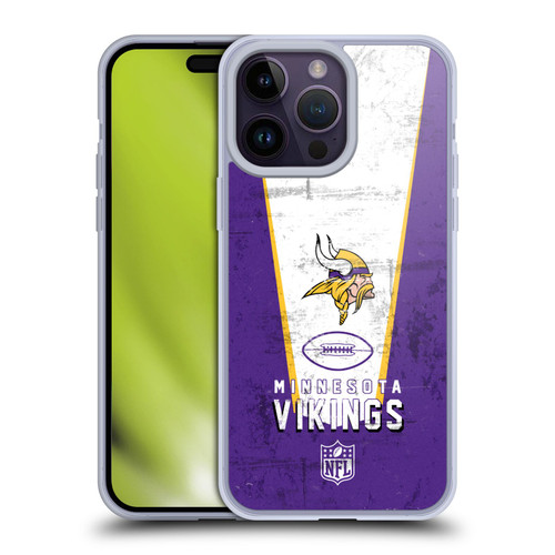 NFL Minnesota Vikings Logo Art Banner Soft Gel Case for Apple iPhone 14 Pro Max