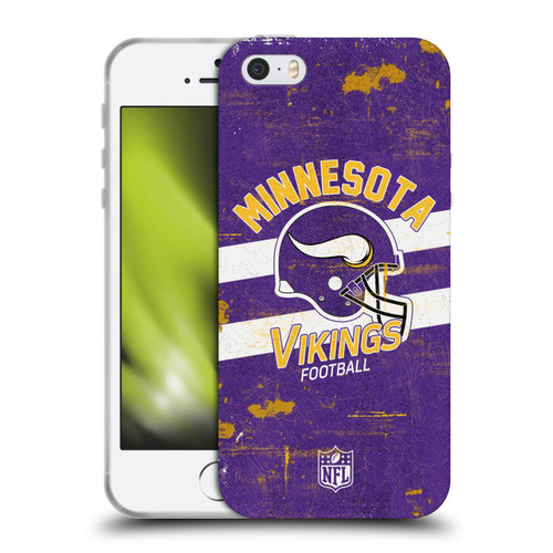 NFL Minnesota Vikings Logo Art Helmet Distressed Soft Gel Case for Apple iPhone 5 / 5s / iPhone SE 2016