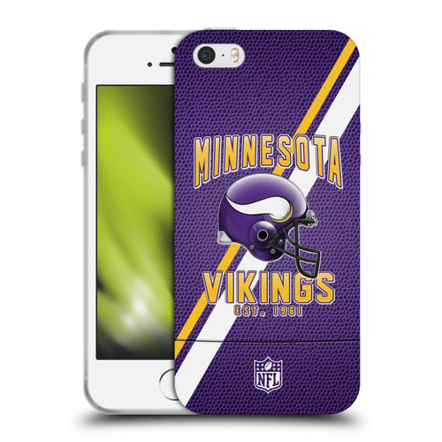 NFL Minnesota Vikings Logo Art Football Stripes Soft Gel Case for Apple iPhone 5 / 5s / iPhone SE 2016