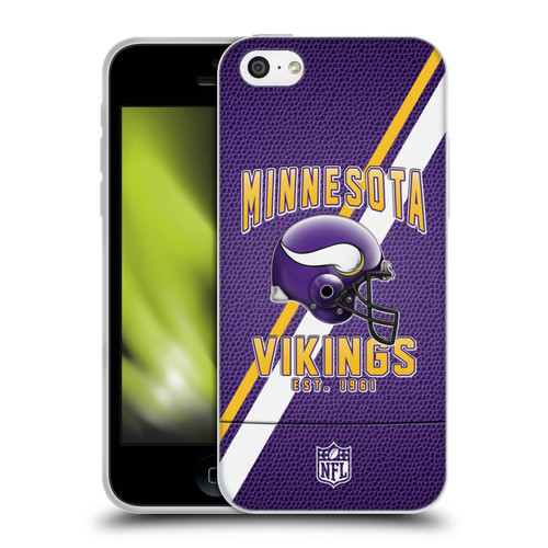 NFL Minnesota Vikings Logo Art Football Stripes Soft Gel Case for Apple iPhone 5c