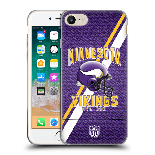 NFL Minnesota Vikings Logo Art Football Stripes Soft Gel Case for Apple iPhone 7 / 8 / SE 2020 & 2022