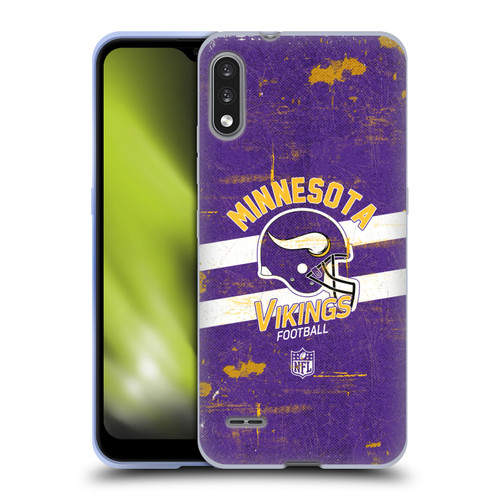 NFL Minnesota Vikings Logo Art Helmet Distressed Soft Gel Case for LG K22