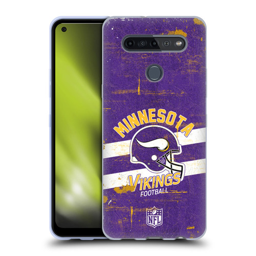 NFL Minnesota Vikings Logo Art Helmet Distressed Soft Gel Case for LG K51S