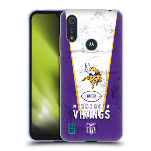 NFL Minnesota Vikings Logo Art Banner Soft Gel Case for Motorola Moto E6s (2020)
