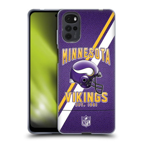 NFL Minnesota Vikings Logo Art Football Stripes Soft Gel Case for Motorola Moto G22