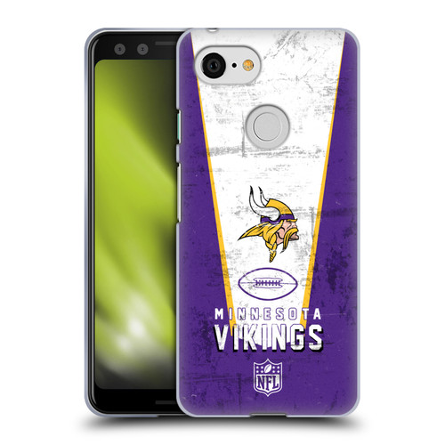 NFL Minnesota Vikings Logo Art Banner Soft Gel Case for Google Pixel 3