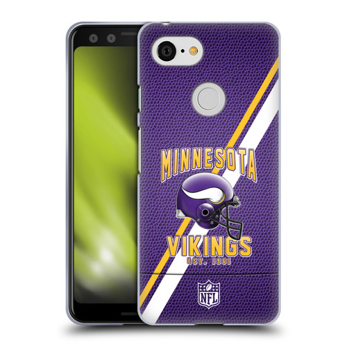 NFL Minnesota Vikings Logo Art Football Stripes Soft Gel Case for Google Pixel 3