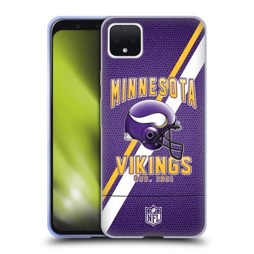 NFL Minnesota Vikings Logo Art Football Stripes Soft Gel Case for Google Pixel 4 XL