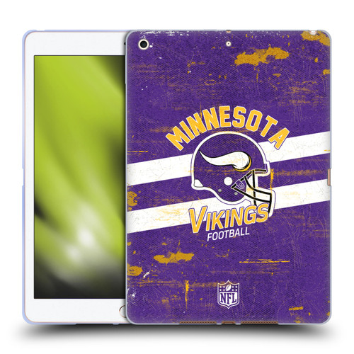 NFL Minnesota Vikings Logo Art Helmet Distressed Soft Gel Case for Apple iPad 10.2 2019/2020/2021