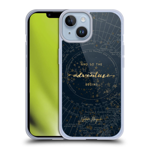 Nature Magick So The Adventure Begins Quote Star Map Soft Gel Case for Apple iPhone 14