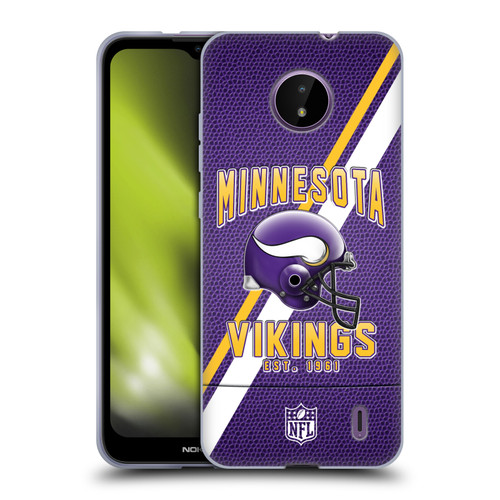 NFL Minnesota Vikings Logo Art Football Stripes Soft Gel Case for Nokia C10 / C20