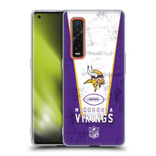 NFL Minnesota Vikings Logo Art Banner Soft Gel Case for OPPO Find X2 Pro 5G