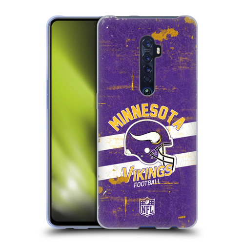 NFL Minnesota Vikings Logo Art Helmet Distressed Soft Gel Case for OPPO Reno 2