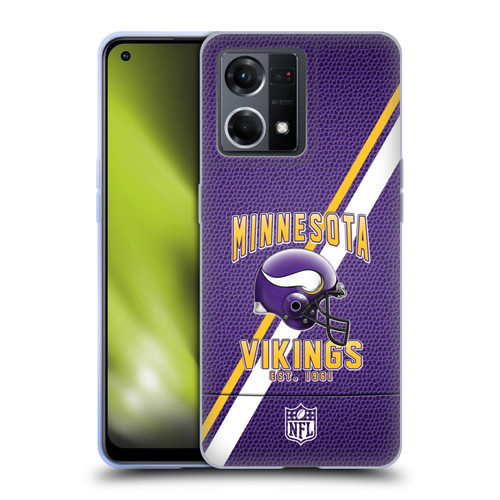 NFL Minnesota Vikings Logo Art Football Stripes Soft Gel Case for OPPO Reno8 4G